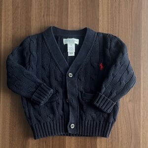 Ralph Lauren Dark Blue Kids Cable Knit Sweater